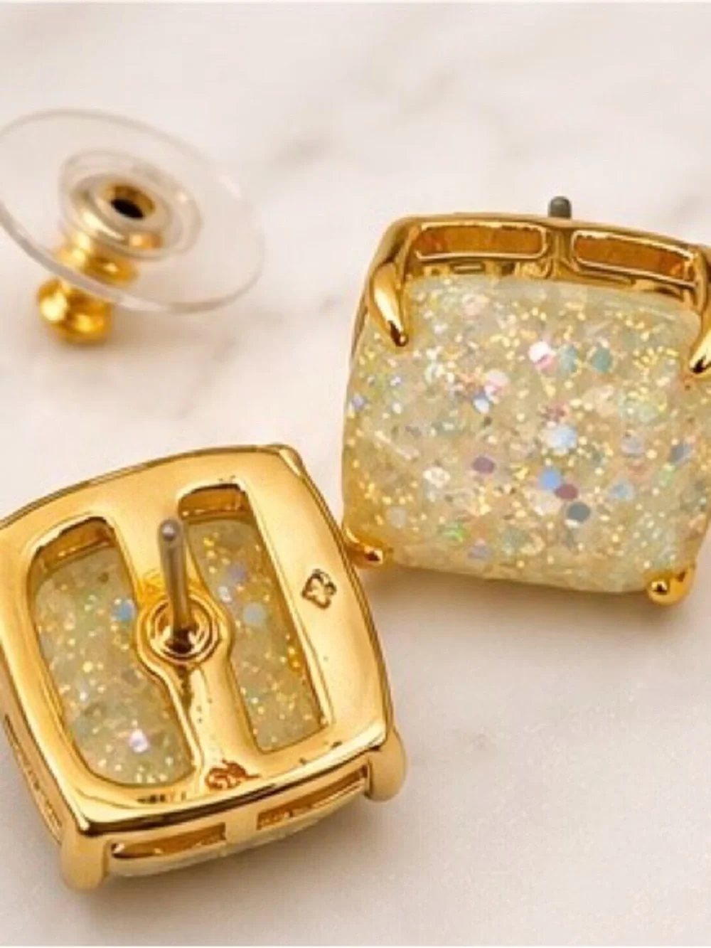 Kate Spade New York Opal Glitter Square Stud Earrings